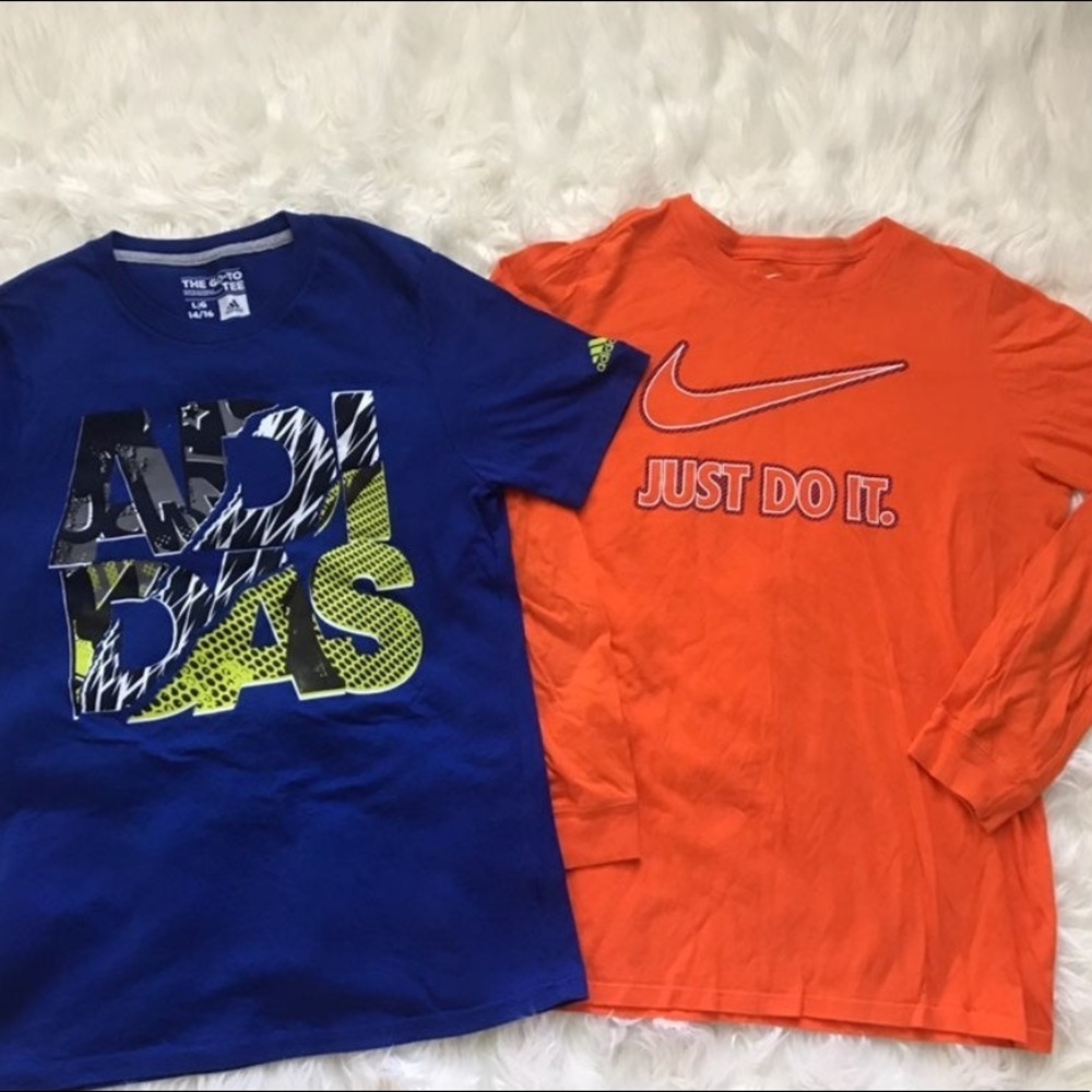 Nike & Adidas Boys Shirts XL & L Set of 2